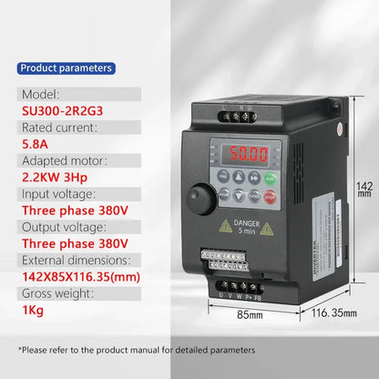 220V 380V 0.75/1.5/2.2/4/5.5KW for Variable Frequency Drive 3 Phase Speed Controller Inverter Motor VFD Inverter