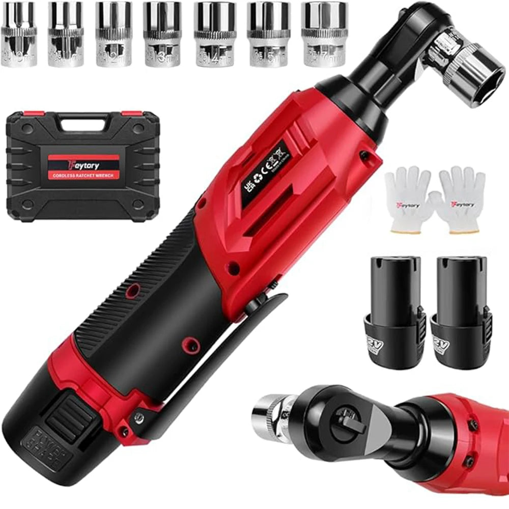 3/8’ 12 V Extended Cordless Ratchet for Car Repair, DIY Work, Automotive, Electric Vehicles, Electric Mode of Operation