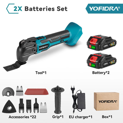 YOFIDRA 6 Gears 600W Oscillating Multi Tools Function Tool 20000OPM Electric Saw Trimmer Shovel for Makita 18V Battery Pin
