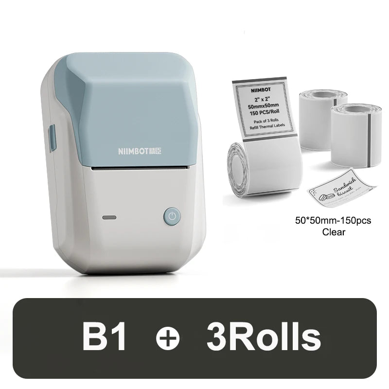 Niimbot B1 Label Maker 2inch Bluetooth Thermal Label Printer for Home Mailing Bakery Grocery Compatible with Phone Computer