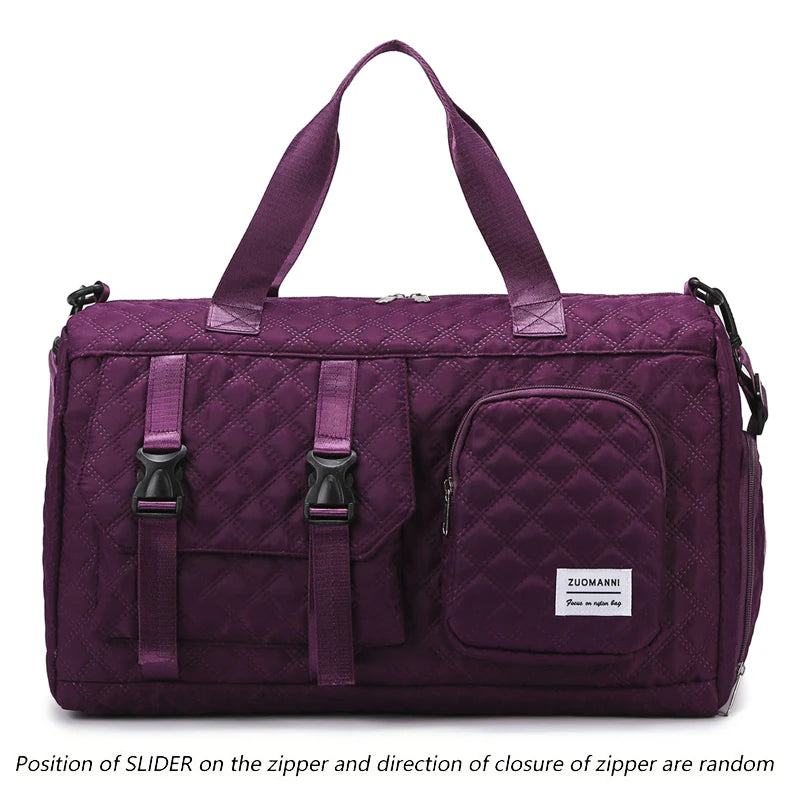 Durable Nylon Travel Duffle Bag, Portable Sports Gym Bag for Overnight Trips Shoulder Duffel Training Bag, Spacious Argyle