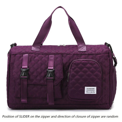Durable Nylon Travel Duffle Bag, Portable Sports Gym Bag for Overnight Trips Shoulder Duffel Training Bag, Spacious Argyle