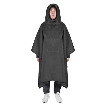 Hooded Lightweight Rain Poncho with Pocket | Waterproof Rain Gear & Sun Shelter for Camping, Hiking & Travel