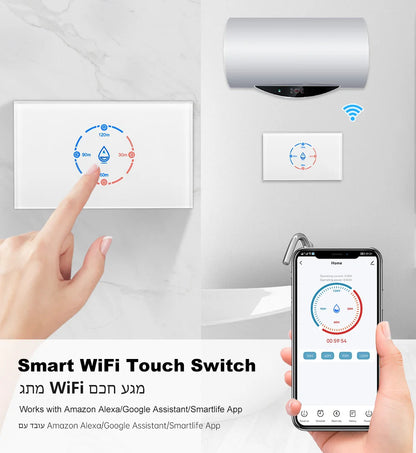 20A Smart Wifi Water Heater Boiler Touch Switch 4400W US Standard timer SmartLife APP Remote Control Alexa Google Work with Tuya