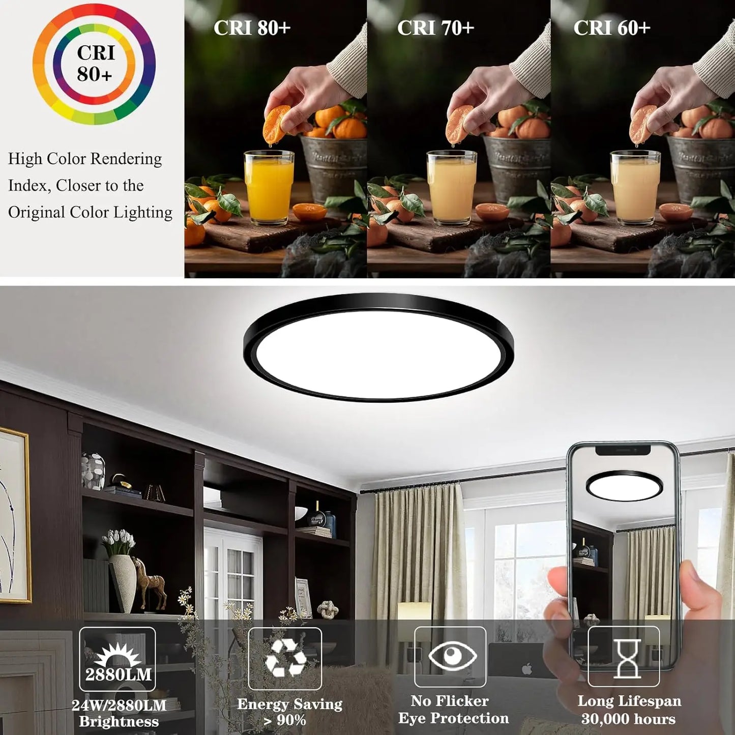 LED Ceiling Lights 220V Ultra-thin Ceiling Lamps Modern Chandelier Panel Lighting Fixture Waterproof Dustproof Three Proof Light