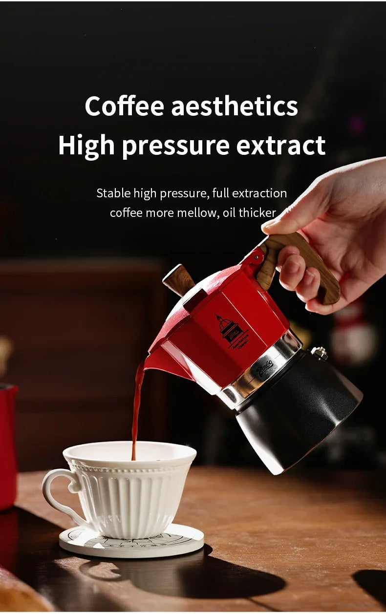 Bincoo Double Valve Coffee Moka Pot Espresso Machine Electric Stove Brewed Coffee Italian Home Outdoor Barista Accessories 220V