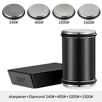 Rolling Knife Sharpener Double Sided Diamond Sharpening Stone 15/20° Degree Magnetic Angle Roller Sharpening for Kitchen Knives