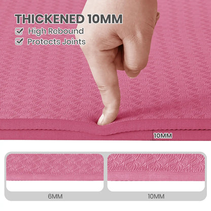 Good Nite Yoga Mat Gymnastics Pilates Exercise Mat for Women Non-Slip Thick 6mm with Carry Strap Tpe 183 x 61 x 1cm