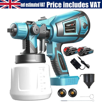 Cordless Paint Sprayer for Makita 18V 2pcs Battery Mini Paint Sprayer 1000ml Tank for Walls Ceilings, Fence, Wood