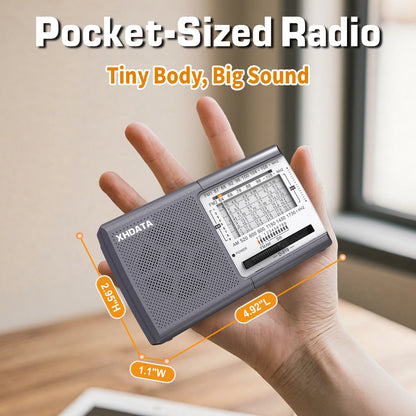 XHDATA D-219 Portable Pocket Radio TECSUN R-9012 FM AM SW Receiver Great Sound Headphone Jack for Elderly Home Outdoor Travel