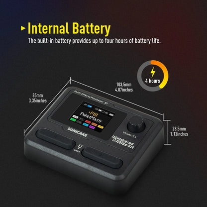 SONICAKE Pocket Master Compact Guitar Bass Amp 100+ Multi-Effects Pedal APP Control 1.77" LCD color screen QME-10