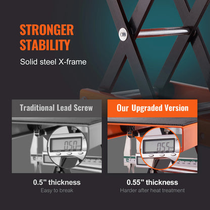 SucceBuy 1100 LBS Motorcycle Lift Motorcycle Scissor Lift Jack with Wide Deck & Safety Pin Steel Scissor Jack Fit for Motorcycle