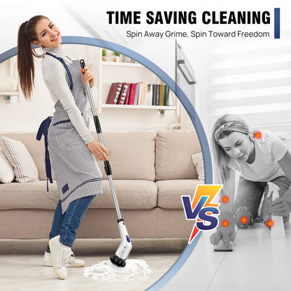 BRIEFNESS Cordless Electric Cleaning Brush 10in1 Multifunctional Spin Scrubber Kitchen Bathroom Rotary Cleaner Household