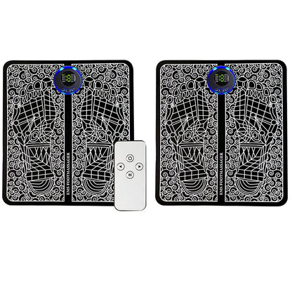 EMS Massage Pad 8 Modes Foot Circulation Massager USB Rechargeable Leg Muscle Stimulator Remote Control for Relax Feet and Legs