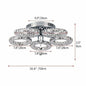 Modern Crystal Chandelier Ceiling Lamp Chrome Flush Mounted Pendant Light Luminari Dining Living Room Plafon Led Hanging Lampara
