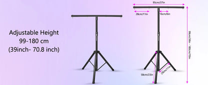 Stage Light Bracket Support DJ Lighting Adjustable Tripod Stand with Top T Bar for Par Lights Stage Lighting Fixture Disco Party
