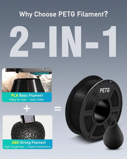 SUNLU PETG 3D Printer Filament 5KG Neatly Wound Good Toughness 1.75mm 3D Filament with Reusable Spool for Most FDM Printer