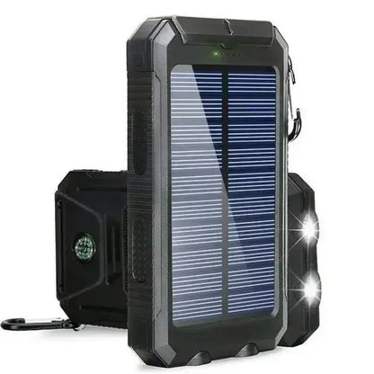 Solar Power Bank Waterproof Large Capacity Powerbank Fast Charging External Battery with SOS for IPhone Samsung Xiaomi
