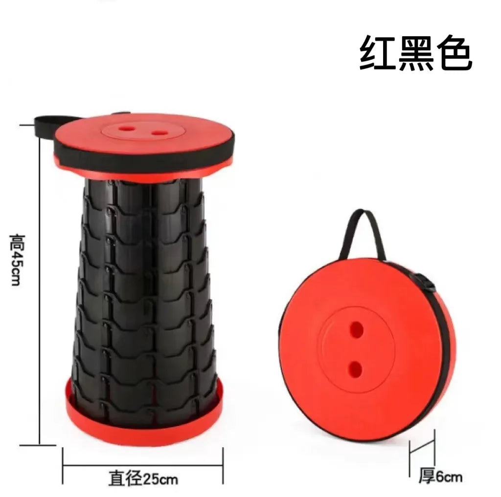 thickening Portable Folding Telescopic Stool Lightweight Plastic Subway Queuing Chair and Outdoor Camping Fishing with Carry Bag