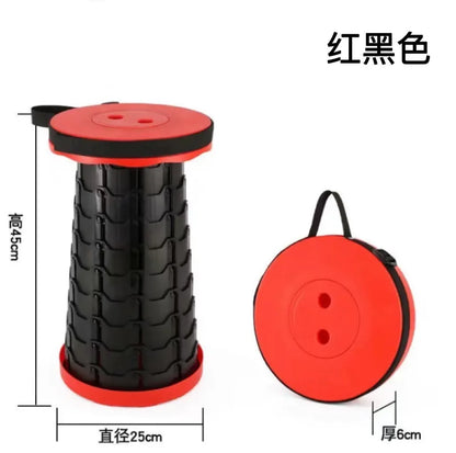 thickening Portable Folding Telescopic Stool Lightweight Plastic Subway Queuing Chair and Outdoor Camping Fishing with Carry Bag