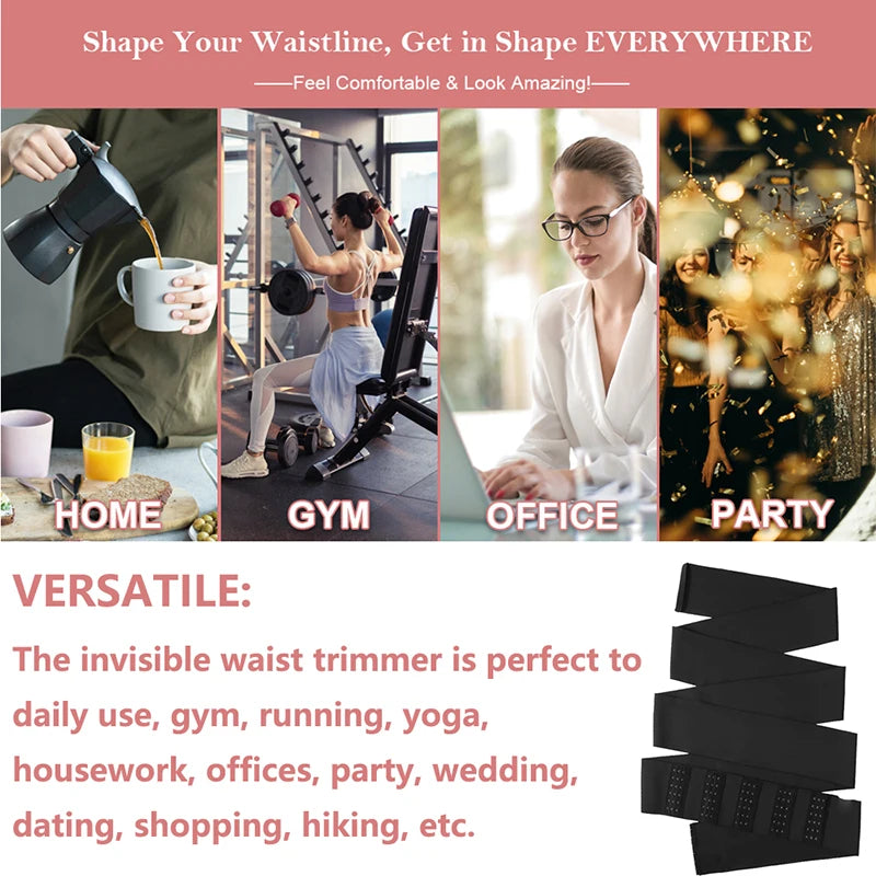 Buckle Bandage Wrap Adjustable Waist Trainer Tummy Slimming Belt Lumbar Support Corset Workout Belly Trimmer Sheath Shapewear