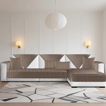 Soft Flannel Sofa Covers Washable Sofa Cushion Covers Non-Slip Couch Slipcovers for Sectional Sofa L Shape Furniture Protector