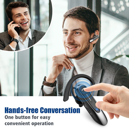 New Bee B45 Wireless Headset Bluetooth 5.0 Earphones Dual Mic Mute Handsfree Earbuds CVC8.0 Noise Reduction for Business Driving