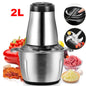 2L Electric Meat Grinder Food Crusher 2 Speeds Stainless Steel Multifunctional Vegetable Slicer Chopper Food Processor UK Plug