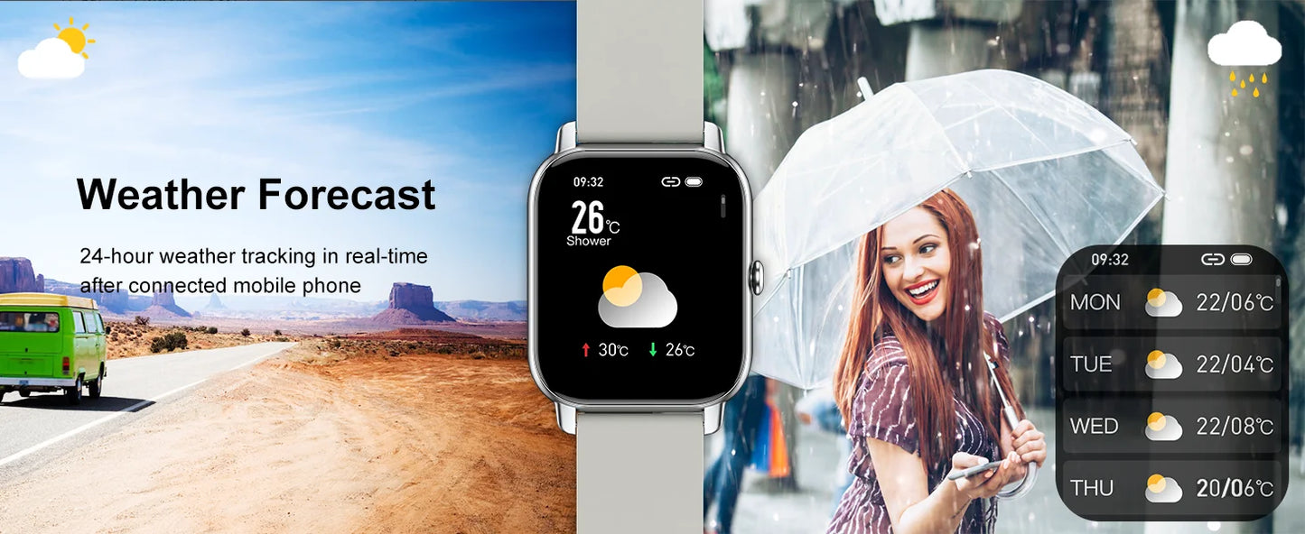 Jxrev Smart Watch, 1.85" Sports Watch for IP68 Waterproof, 110+ Sport Modes, Fitness Activity Tracker, Ultra Thin Watch.