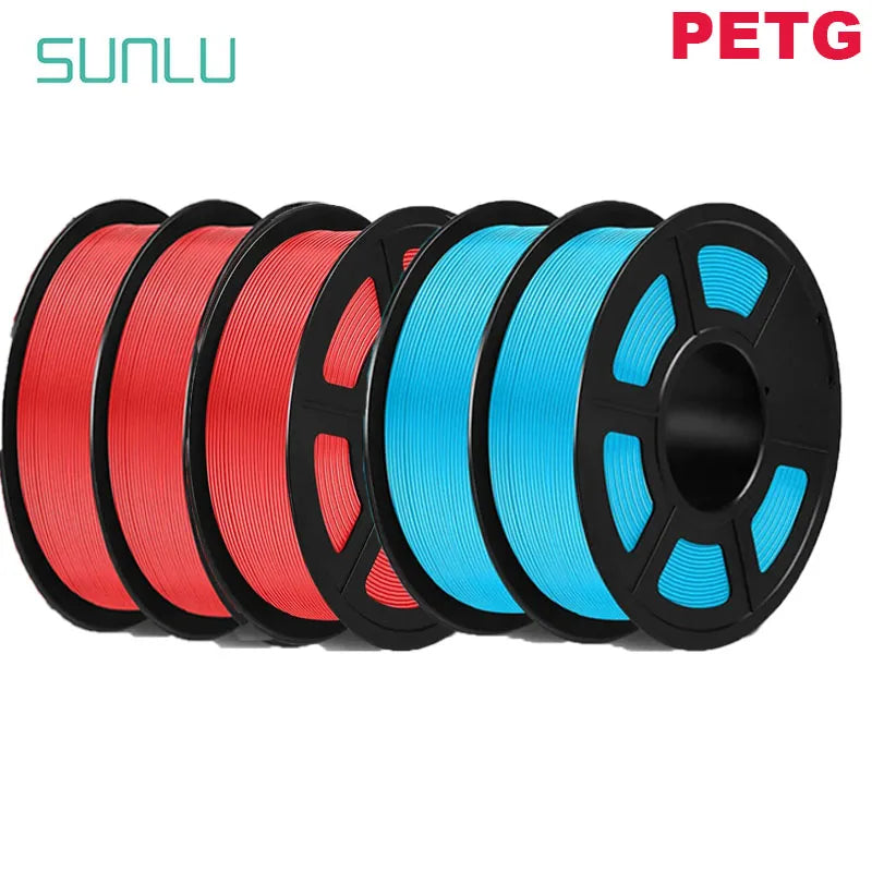 SUNLU 5Roll PETG/PETG Clear Filament 1.75 ±0.02mm 1kg Spool (2.2lbs) High Toughness Neatly Wound Filament Fit Most FDM Printer