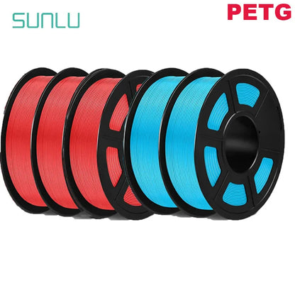 SUNLU 5Roll PETG/PETG Clear Filament 1.75 ±0.02mm 1kg Spool (2.2lbs) High Toughness Neatly Wound Filament Fit Most FDM Printer