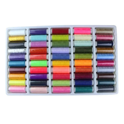 50-Color Polyester Sewing Thread Set - 150 Yards Each Spool | Premium Machine & Hand Stitching Thread for Home Sewing, Quilting