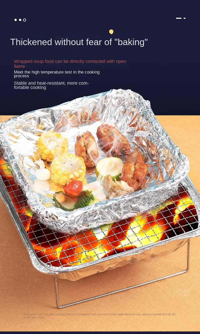 Zackoo 10/20/40M Aluminium Foil for Baking Wrap Disposable Airfryer Oven BBQ Tin Foil Food Grade Oil Paper Kitchen Catering Tin