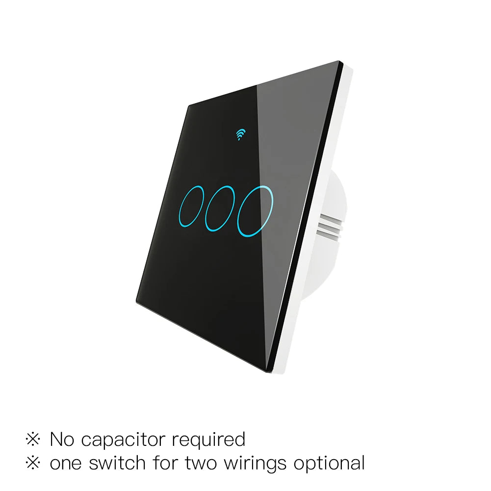 Moes ZigBee Wall Touch Smart Light Switch With Neutral/No Neutral No Capacitor Smart Life Works with Alexa Google Home