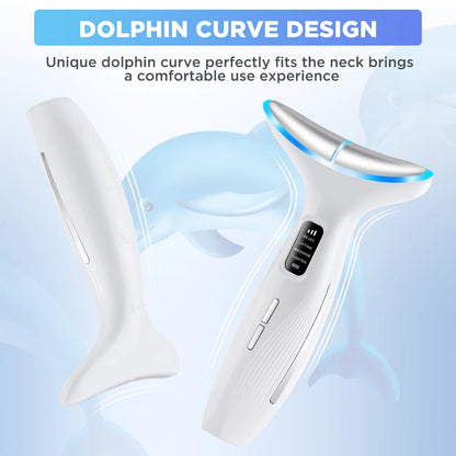 4 Modes LED Neck Beauty Device EMS Facial Lifting Massager Double Chin Remover Heat Therapy Face Skin Rejuvenation Instrument