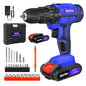26 in 1 Cordless Drill Driver Set, 25+1 Torque Electric Screwdriver Kit for DIY Drilling Walls & LED Light