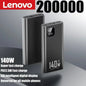 Lenovo Portable PowerBank 140W Super Fast Charging 500000mAh Large Capacity External Battery Charger Powerbank For Xiaomi iPhone