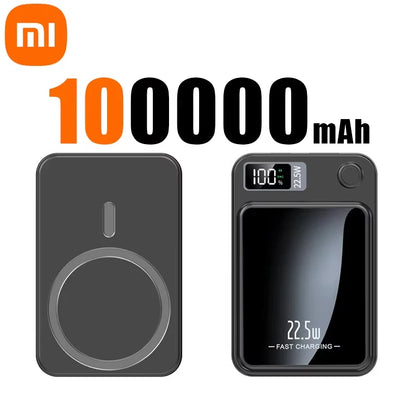 Xiaomi Magnetic Power Bank 100000mAh Wireless Fast Charger For iPhone Samsung Portable Auxiliary Battery Magnetic Powerbank Hold