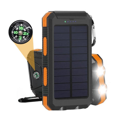 20000mAh Portable Solar Power Banks Outdoor Backup Power External Battery Pack with  LED Light Compass Powerbanks