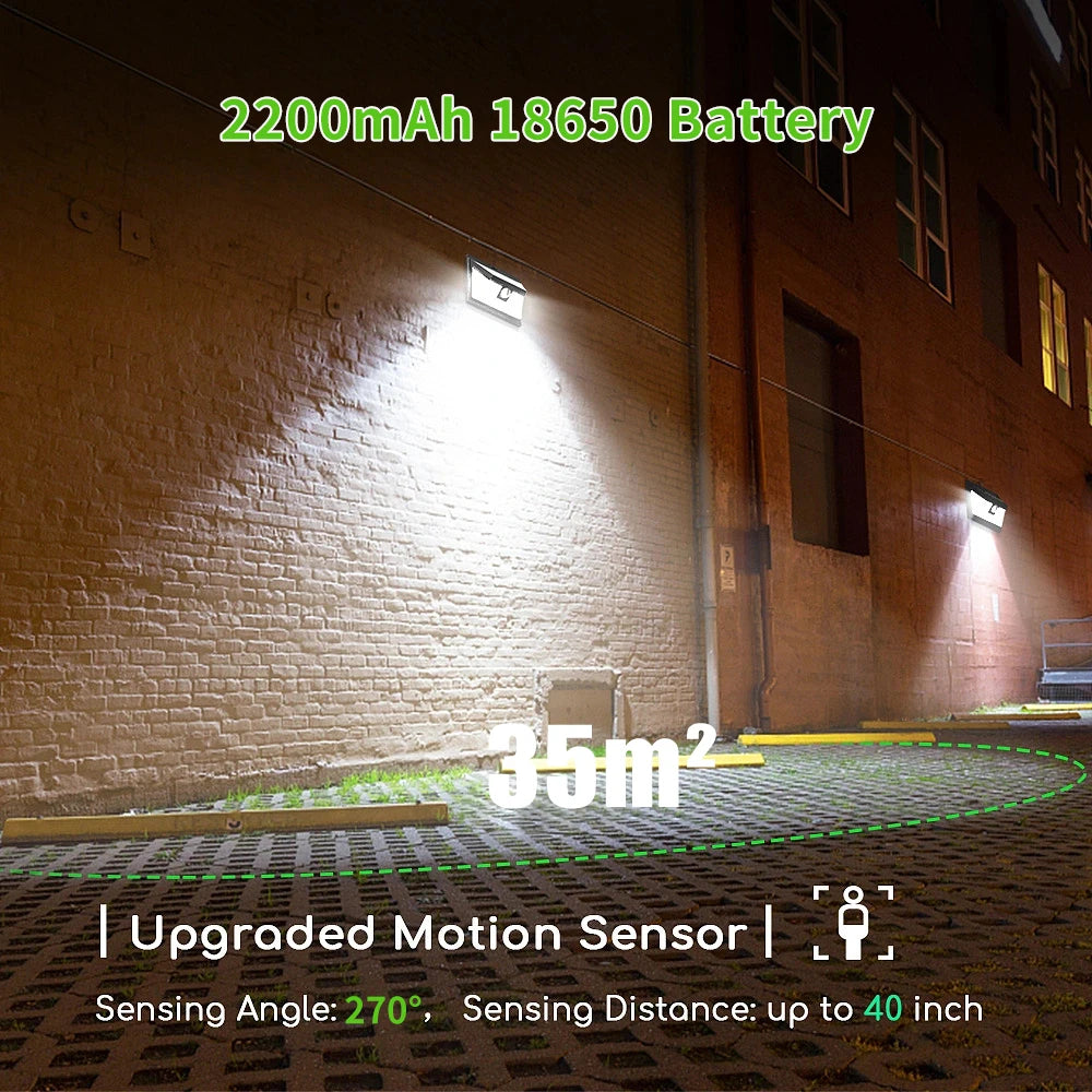 4X 100LED Solar Power PIR Motion Sensor Wall Lights Outdoor Garden Security Lamp