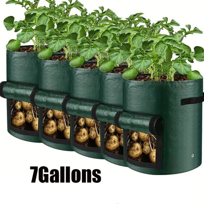 5PCs Garden Supplies Vegetable Plant Grow Bag Planting Container Bag Thicken Garden Pot  DIY Potato Grow Planter PE Cloth