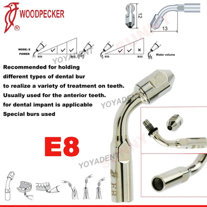 Woodpecker Dental Scaler Tips Ultrasonic Tooth Cleaning Machine Cutter Head Endo Perio Scaling Tips Fit EMS UDS Scaler Handpiece