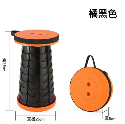 thickening Portable Folding Telescopic Stool Lightweight Plastic Subway Queuing Chair and Outdoor Camping Fishing with Carry Bag