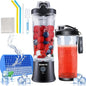 New 4000mAh Portable Juicer Cup 600ML with 6 Blades 20 Oz Mini Blender Cup for Shakes and Smoothis Blender Mixer Cup Fit Outdoor