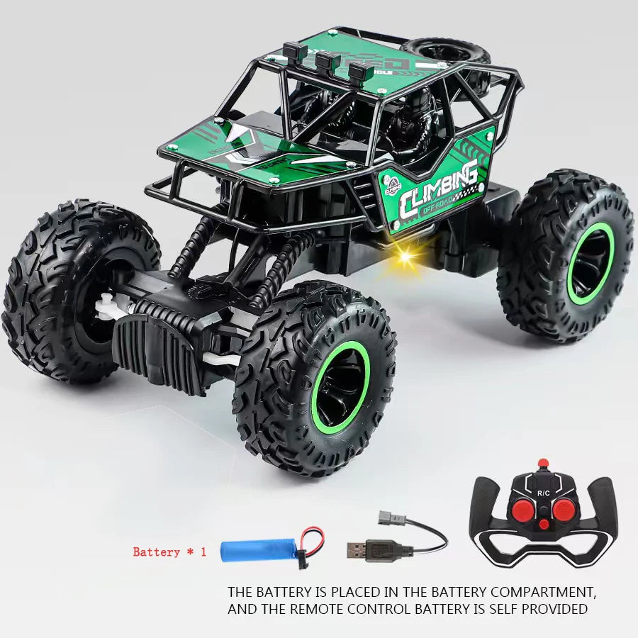 New RC Car 1:16 2WD with LED Light 2.4G 20KM/H High Speed Off-Road Climbing Remote Control Car Toy Gifts for Boys Girls Kids