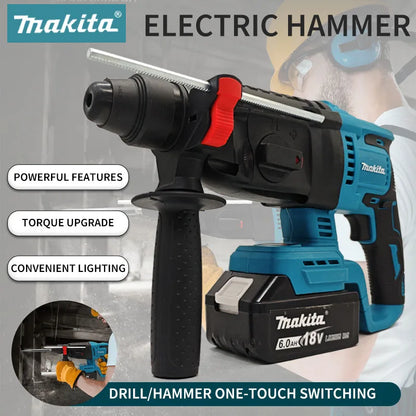 Makita 26MM Brushless Hammer Cordless Electric Hammer 18V Lithium Battery Wireless Drills Makita 18v Original Power Tools ﻿
