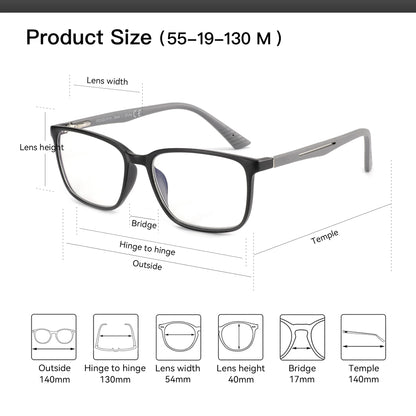 ZENOTTIC Fashion Square Anti Blue Light Blocking Reading Glasses Men Sport Readers Eyewear Unisex Anti Glare Computer Eyeglasses