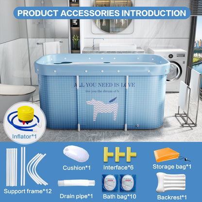 Portable Bath Adult Non-Inflatable Foldable Bathtub Standing Soaking Bath Tub For AdultsIdeal For Hot Bath