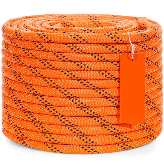 SucceBuy 120ft Dual-Weave Polyester Cord 3/8 1/2in 48-Strand Multi-Use Rope for Arborist Activities Outdoor Adventures Versatile
