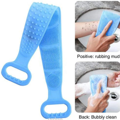 Silicone body exfoliating brush for back, shower, massage, cleansing, exfoliation and rejuvenation, a back cleaning tool